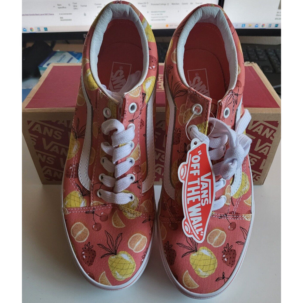 NEW Vans Old Skool Fruit Low Sneaker Fruity Coral Youth kids boys 6.5 women 8